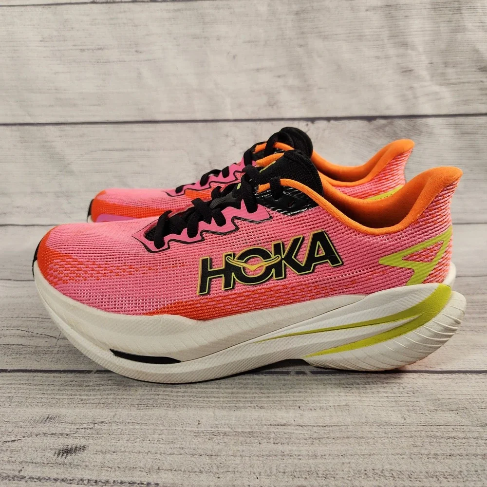 Hoka Mach X 3 Womens Size 8 B Running Shoes Pink Orange Lime 1168721